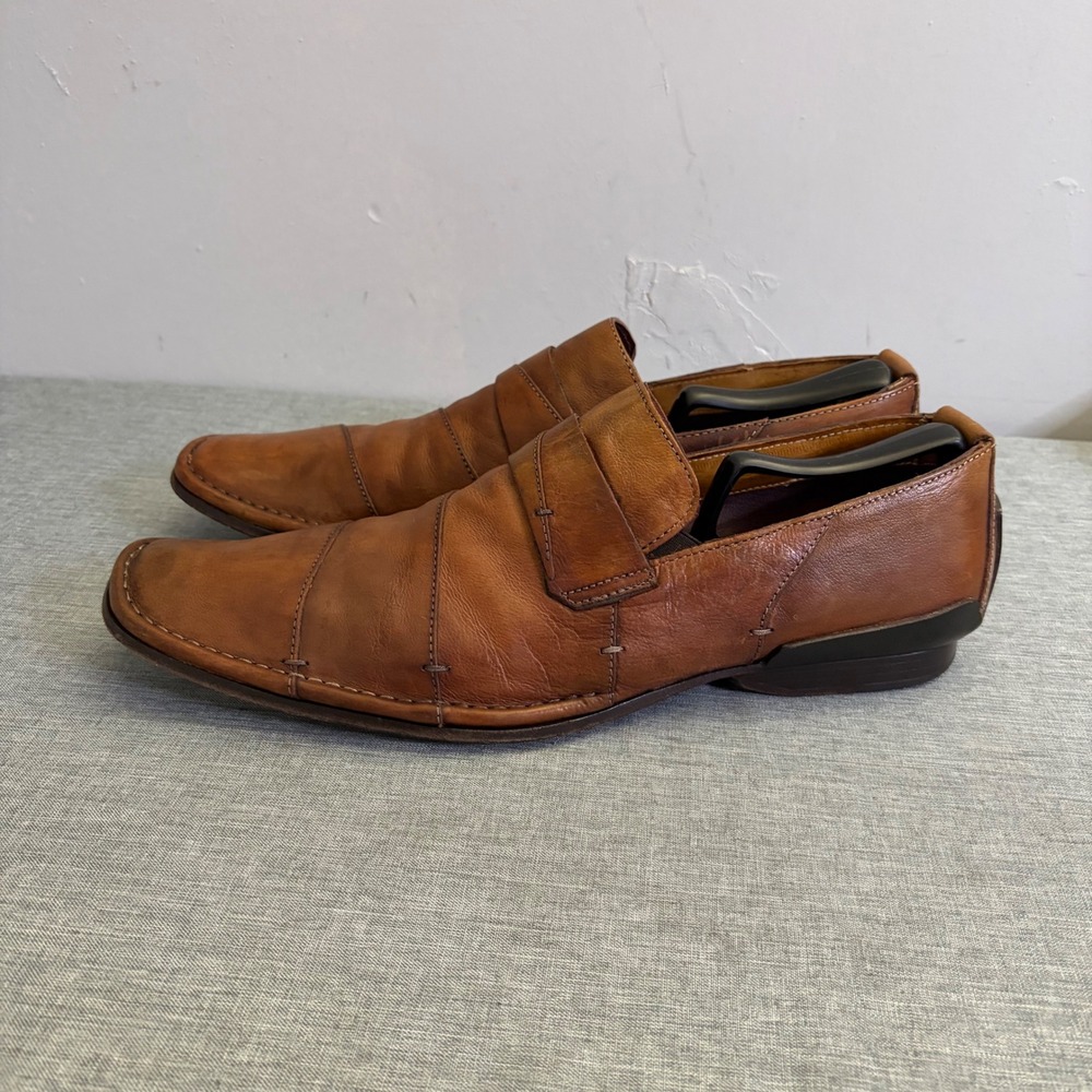 Mark Nason Loafers Mens 11 Tan Rock Never Dies Leather Square Toe Made in Italy
